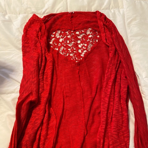 Red heart cardigan. - Picture 1 of 1